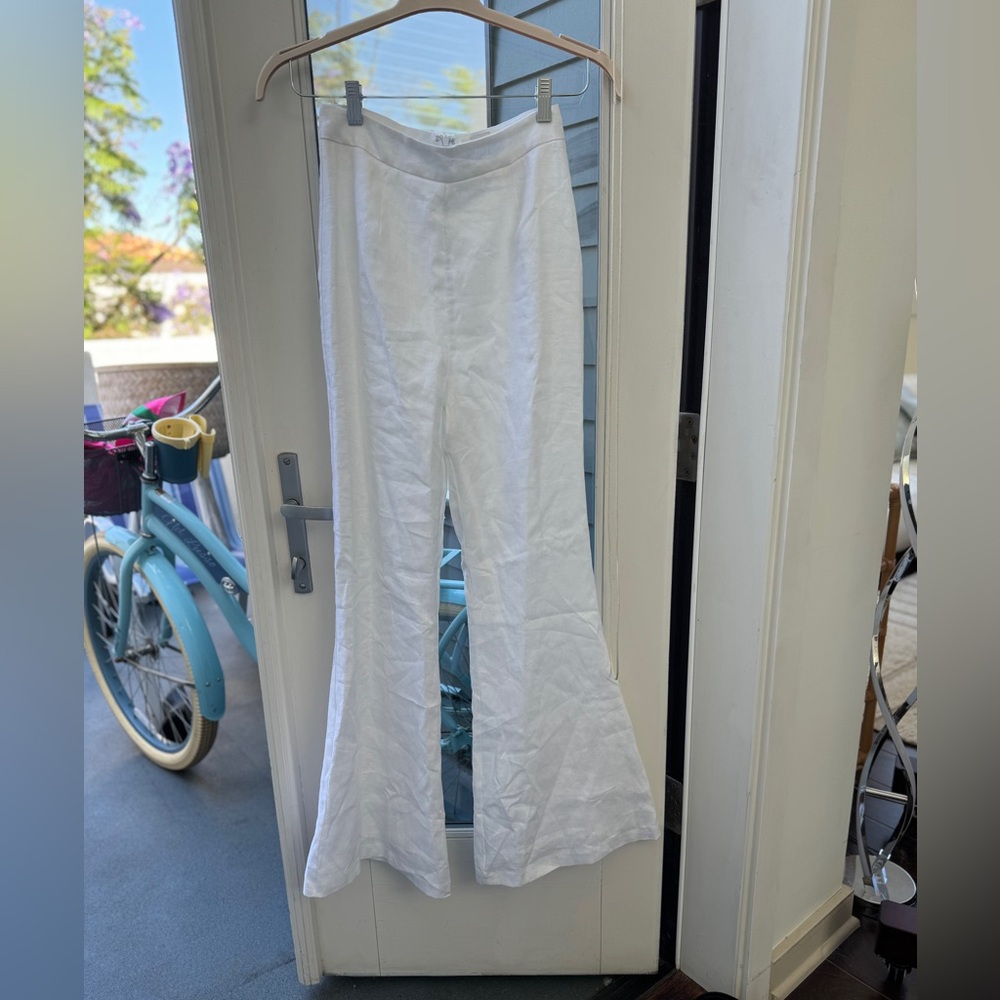 White linen pants